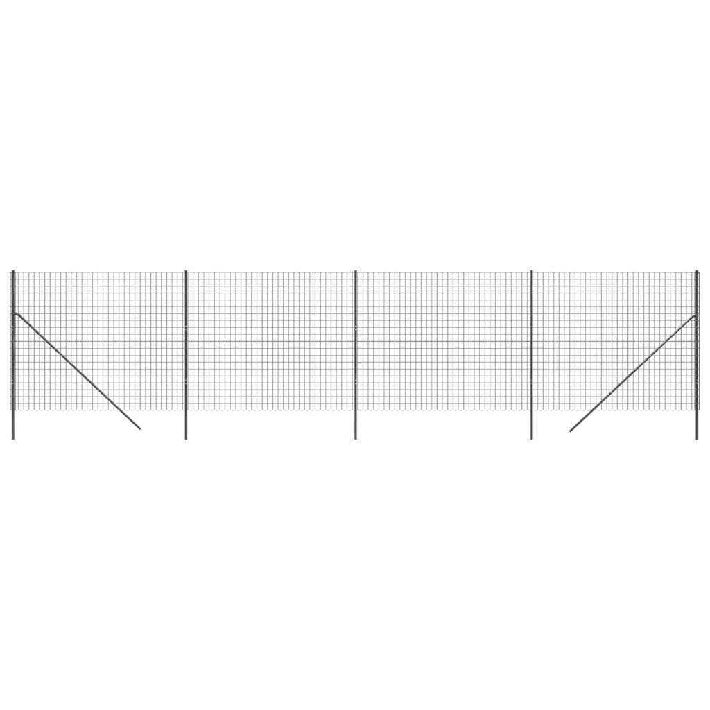 vidaXL Maschendrahtzaun Anthrazit 2x10 m Verzinkter Stahl