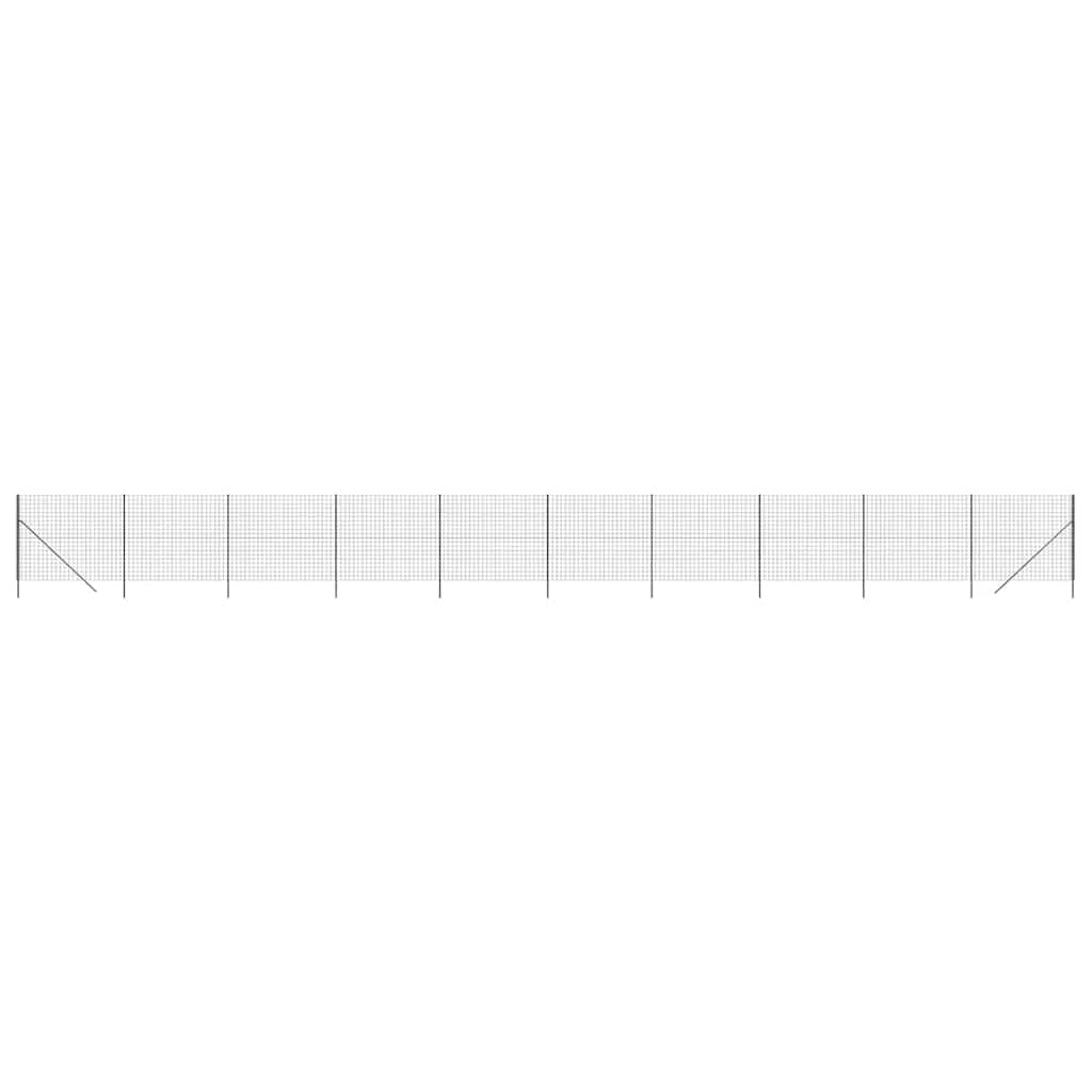 vidaXL Maschendrahtzaun Anthrazit 2,2x25 m Verzinkter Stahl