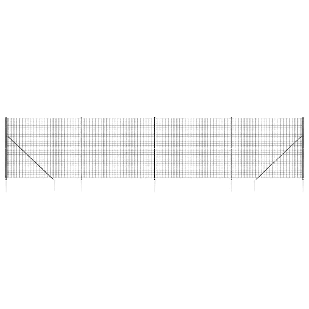 vidaXL Maschendrahtzaun mit Bodenhülsen Anthrazit 1,8x10 m