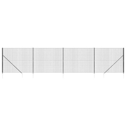 vidaXL Maschendrahtzaun mit Bodenhülsen Anthrazit 1,8x10 m