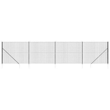 vidaXL Maschendrahtzaun mit Bodenhülsen Anthrazit 2x10 m