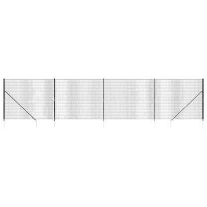vidaXL Maschendrahtzaun mit Bodenhülsen Anthrazit 2x10 m