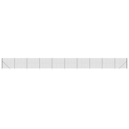 vidaXL Maschendrahtzaun mit Bodenhülsen Anthrazit 1,6x25 m