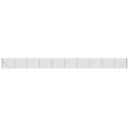 vidaXL Maschendrahtzaun mit Bodenhülsen Anthrazit 2x25 m