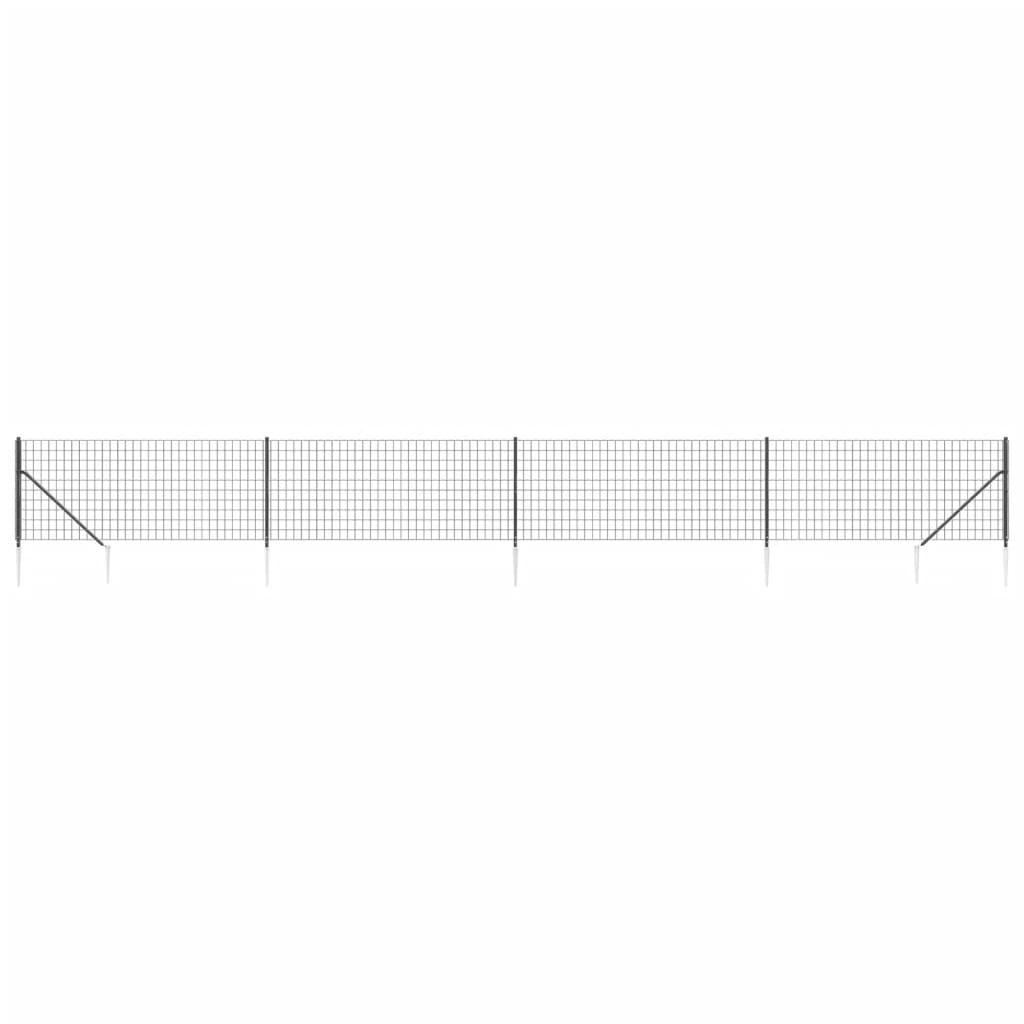 vidaXL Maschendrahtzaun mit Bodenhülsen Anthrazit 0,8x10 m