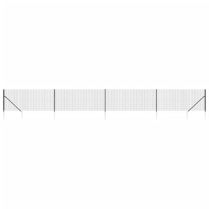 vidaXL Grillage avec manchons de terre Anthracite 1x10 m