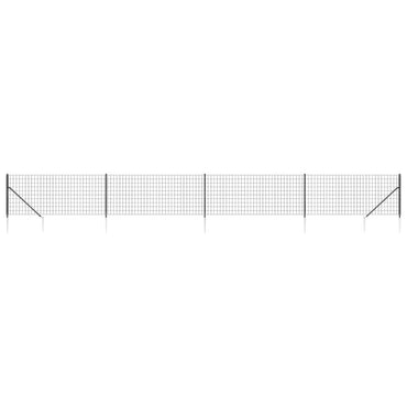 vidaXL Clôture grillagée avec manchons de sol Anthracite 1,1x10 m