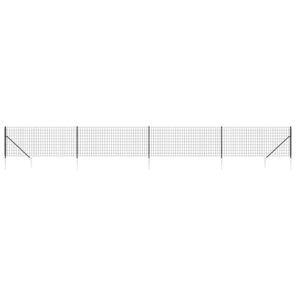 vidaXL Clôture grillagée avec manchons de sol Anthracite 1,1x10 m