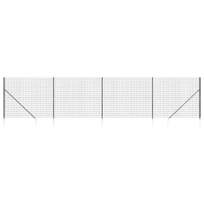 vidaXL Clôture grillagée avec manchons de sol Anthracite 1,4x10 m