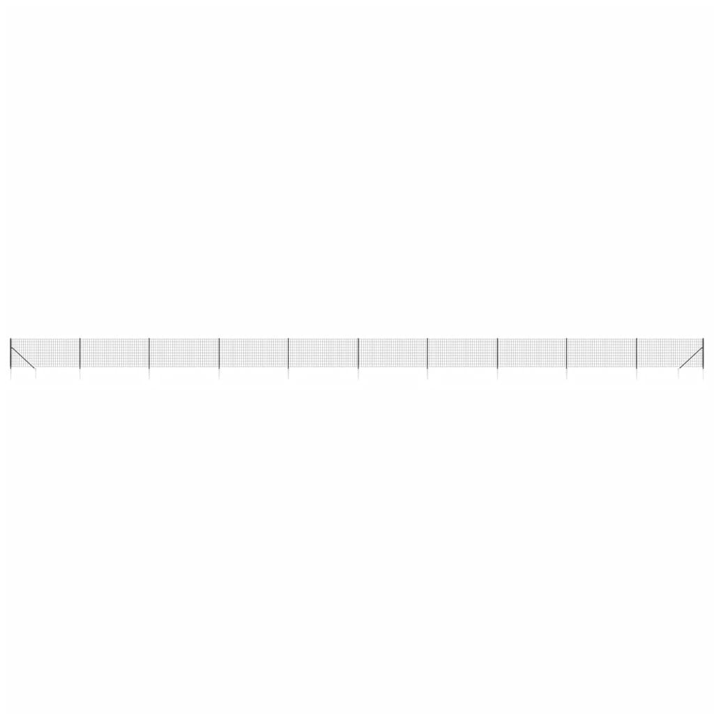 vidaXL Clôture grillagée avec manchons de sol Anthracite 1,1x25 m