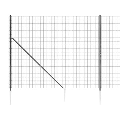 vidaXL Grillage avec poteaux anthracite 1,4x25 m