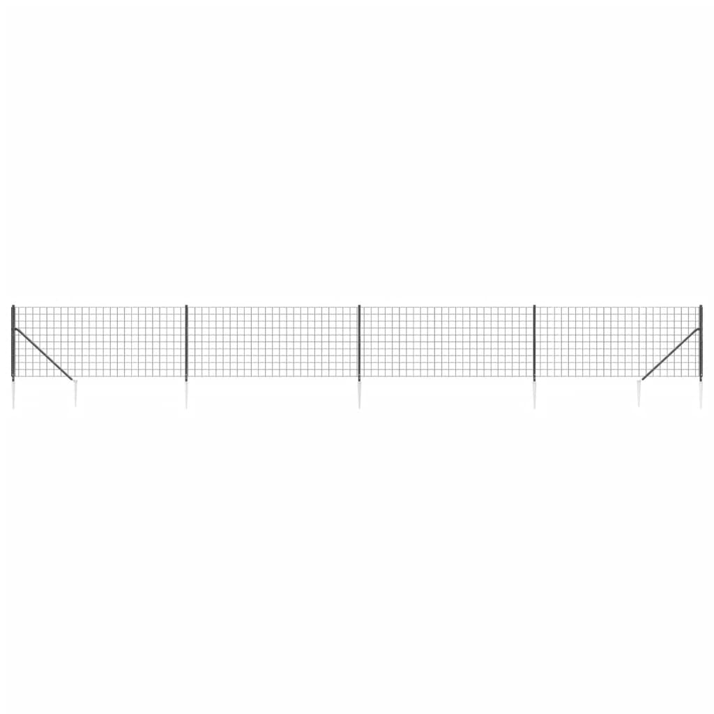 vidaXL Grillage avec manchons de terre Anthracite 1x10 m