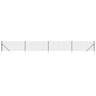 vidaXL Clôture grillagée avec manchons de sol Anthracite 1,1x10 m