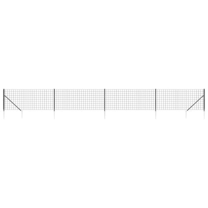 vidaXL Clôture grillagée avec manchons de sol Anthracite 1,1x10 m