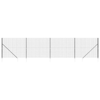 vidaXL Grillage avec poteaux anthracite 1,6x10 m