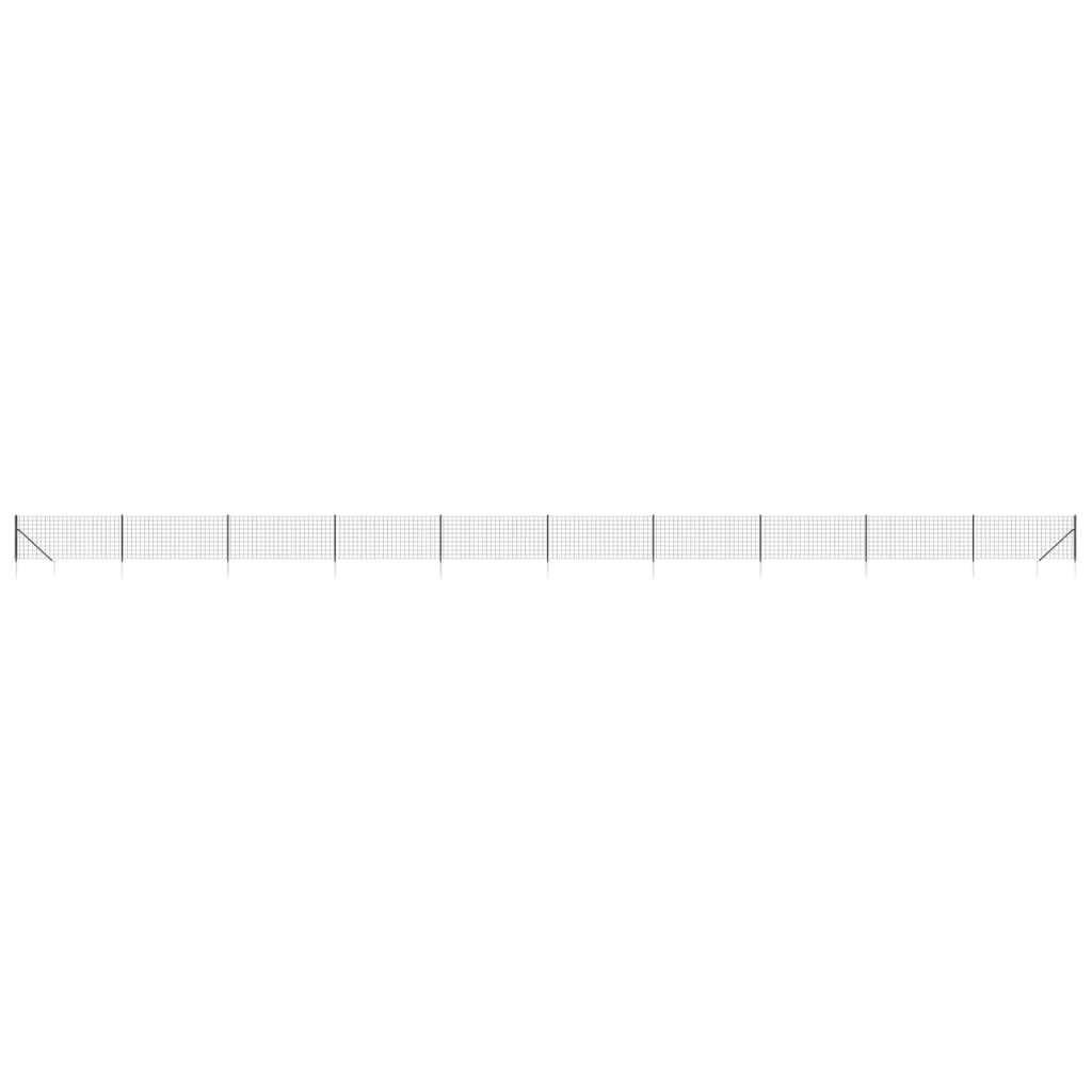 vidaXL Clôture grillagée avec manchons de sol Anthracite 1,1x25 m