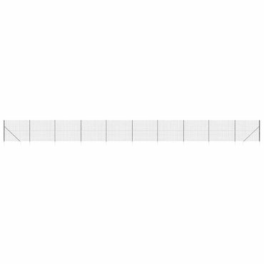 vidaXL Maschendrahtzaun mit Bodenhülsen Anthrazit 1,4x25 m