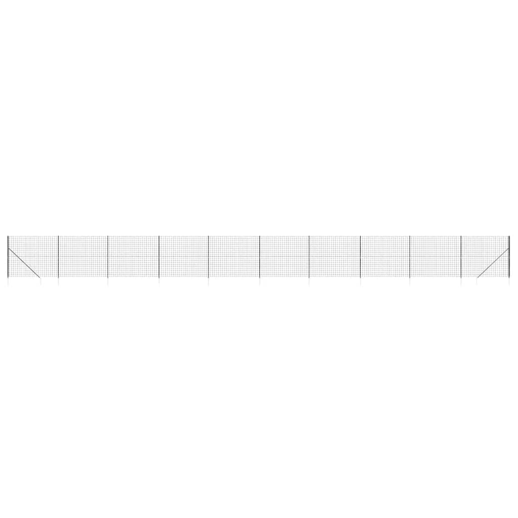 vidaXL Clôture grillagée avec manchons de terre anthracite 1,6x25 m