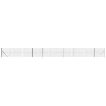 vidaXL Clôture grillagée avec manchons de terre anthracite 1,6x25 m