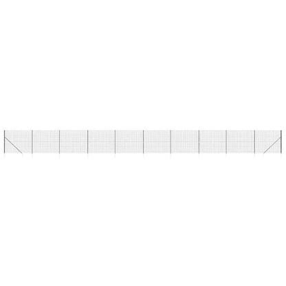 vidaXL Clôture grillagée avec manchons de terre anthracite 1,6x25 m