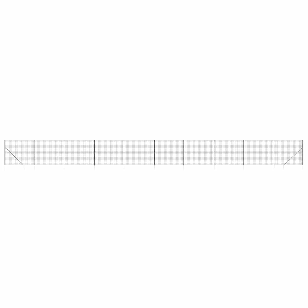 vidaXL Maschendrahtzaun mit Bodenhülsen Anthrazit 2x25 m