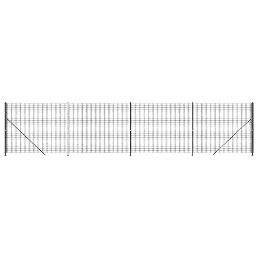vidaXL Maschendrahtzaun mit Bodenflansch Anthrazit 1,4x10 m