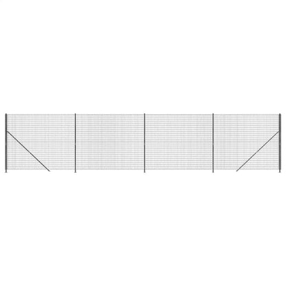 vidaXL Maschendrahtzaun mit Bodenflansch Anthrazit 1,4x10 m