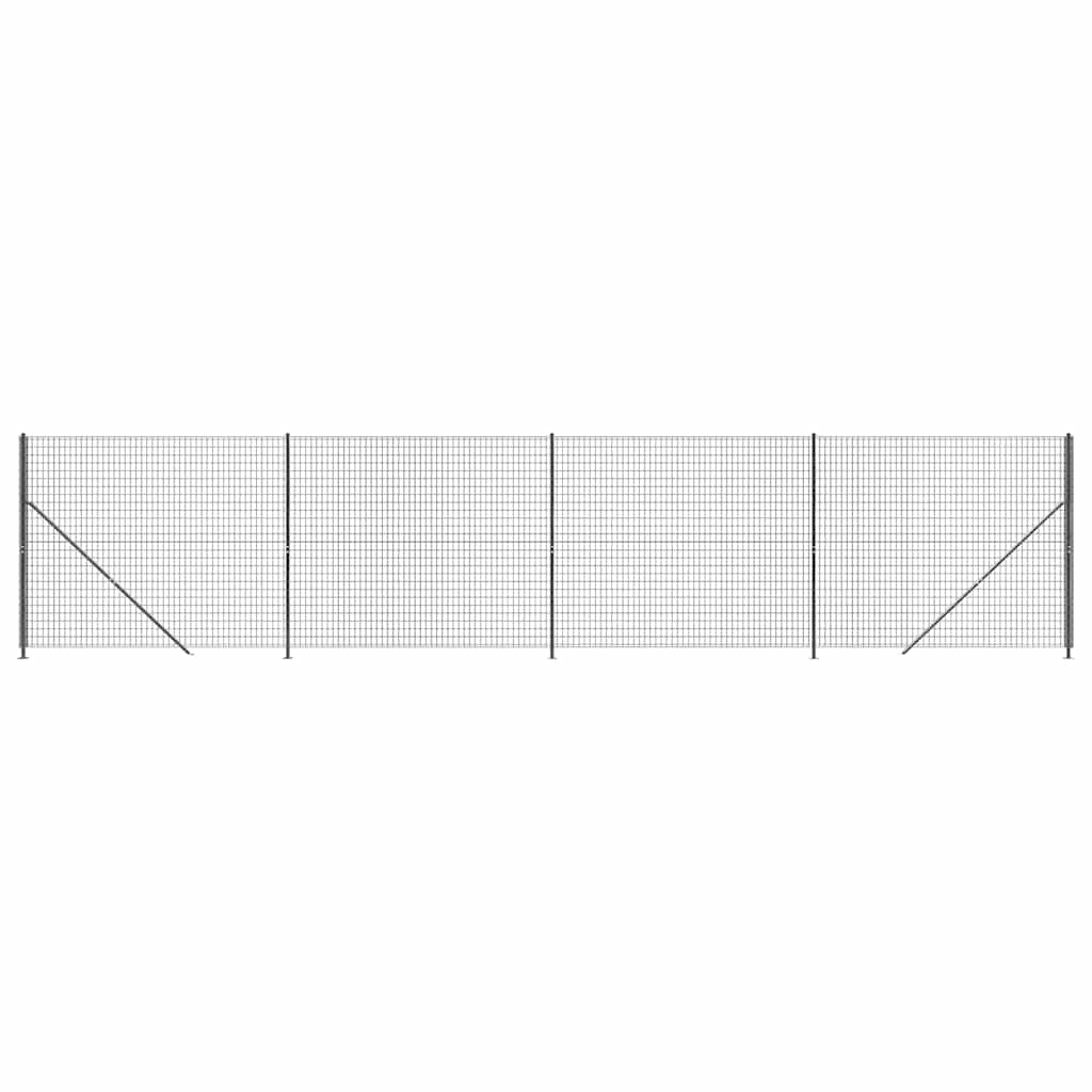 vidaXL Maschendrahtzaun mit Bodenflansch Anthrazit 1,6x10 m