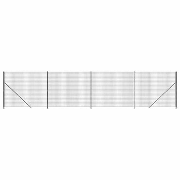 vidaXL Maschendrahtzaun mit Bodenflansch Anthrazit 1,6x10 m
