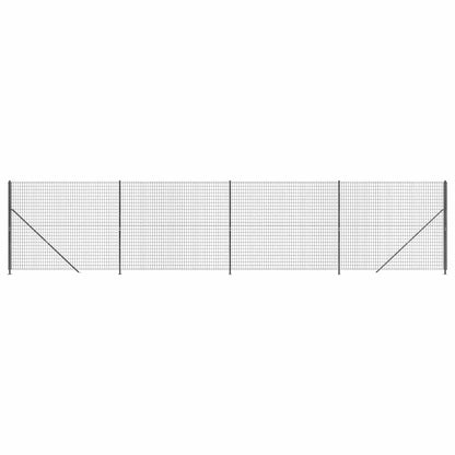 vidaXL Maschendrahtzaun mit Bodenflansch Anthrazit 1,6x10 m