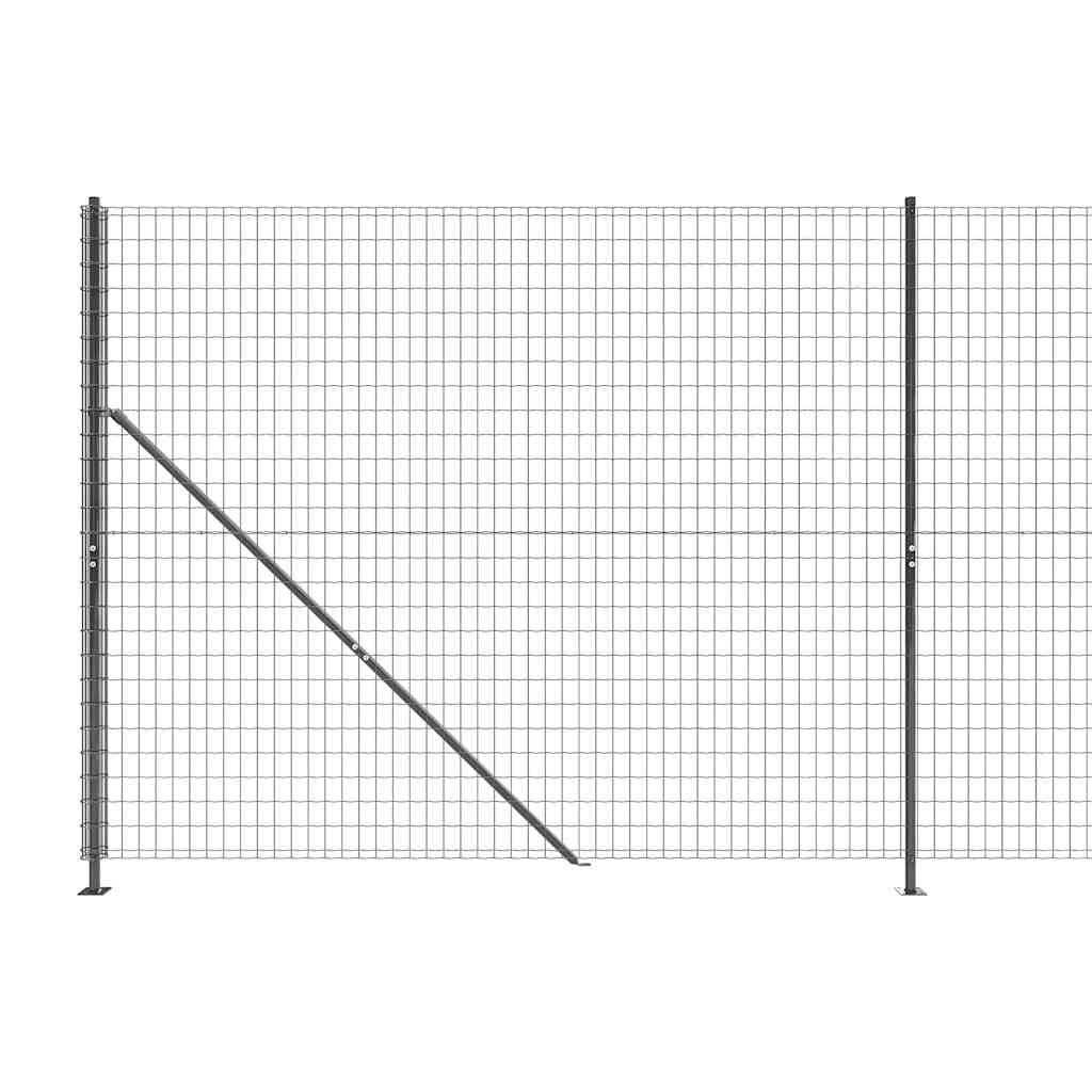 vidaXL Maschendrahtzaun mit Bodenflansch Anthrazit 1,6x10 m