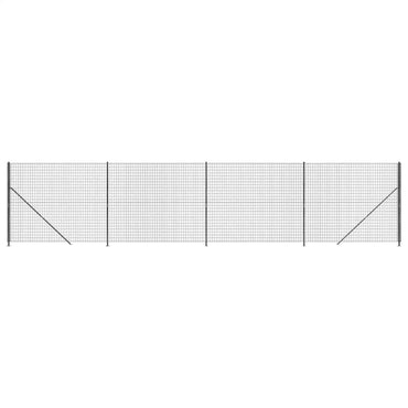 vidaXL Maschendrahtzaun mit Bodenflansch Anthrazit 2x10 m