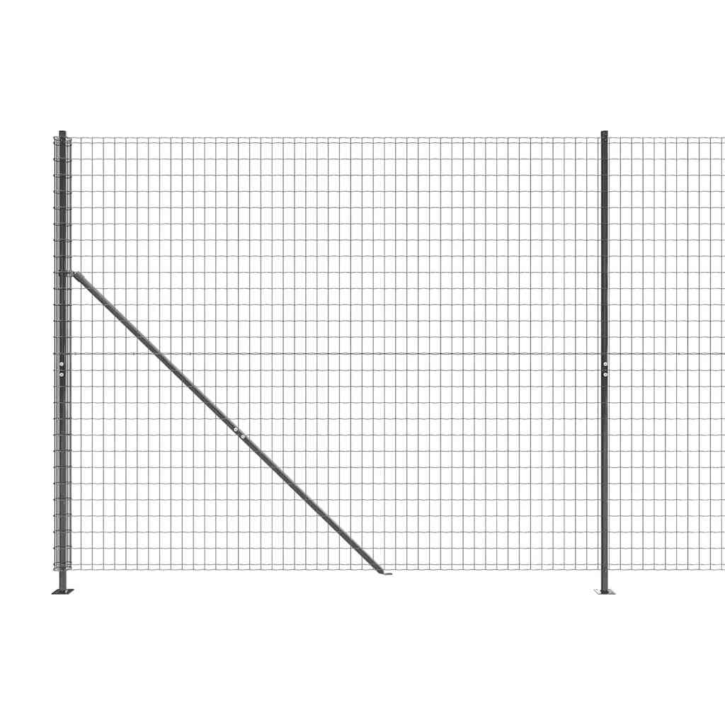 vidaXL Maschendrahtzaun mit Bodenflansch Anthrazit 2x10 m