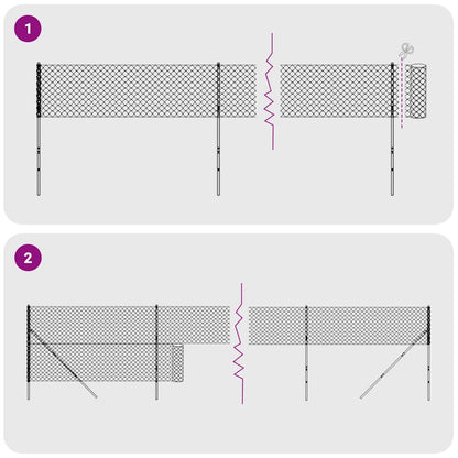 Maschendrahtzaun mit Bodenflansch Anthrazit 2,2x10 m