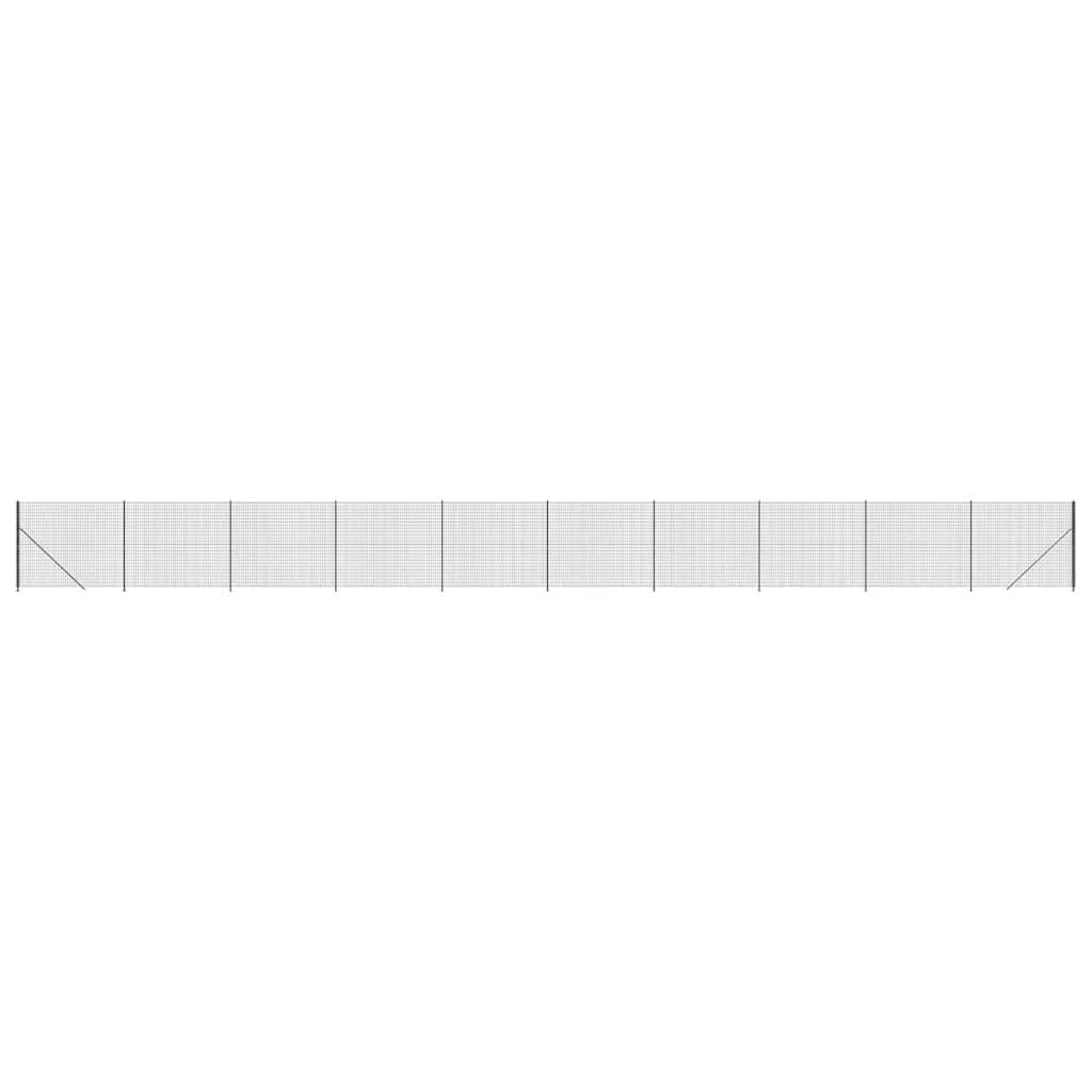 vidaXL Maschendrahtzaun mit Bodenflansch Anthrazit 1,6x25 m