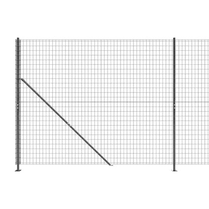 vidaXL Maschendrahtzaun mit Bodenflansch Anthrazit 2,2x25 m