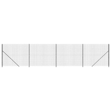 vidaXL Maschendrahtzaun mit Bodenflansch Anthrazit 1,4x10 m