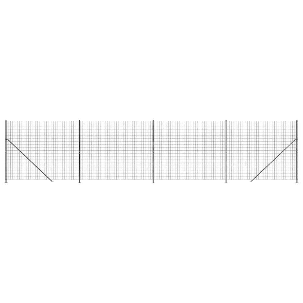 vidaXL Maschendrahtzaun mit Bodenflansch Anthrazit 1,6x10 m