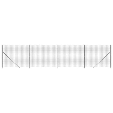 vidaXL Maschendrahtzaun mit Bodenflansch Anthrazit 1,6x10 m