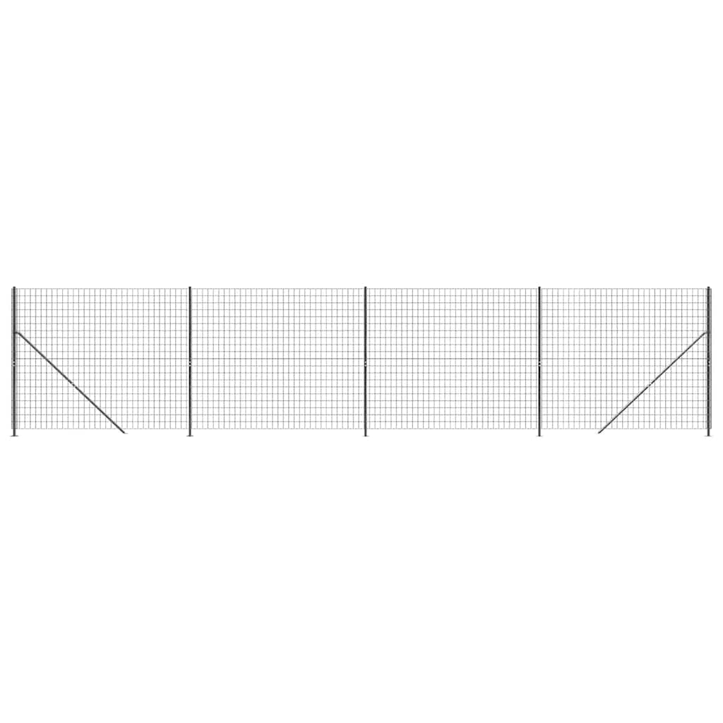 vidaXL Maschendrahtzaun mit Bodenflansch Anthrazit 2,2x10 m