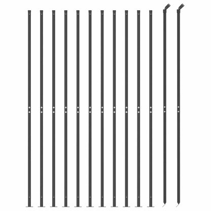 vidaXL Clôture grillagée avec bride de plancher Anthracite 1,6x25 m