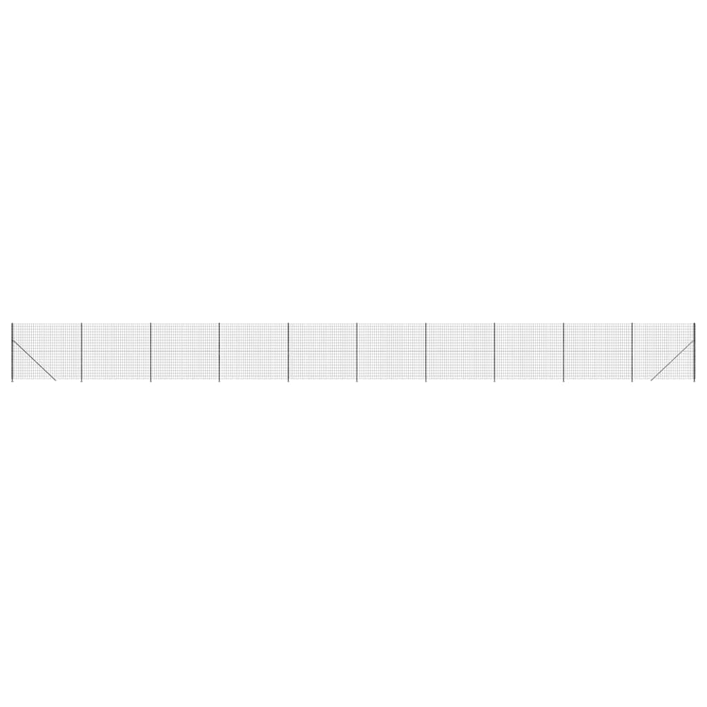 vidaXL Maschendrahtzaun mit Bodenflansch Anthrazit 1,8x25 m