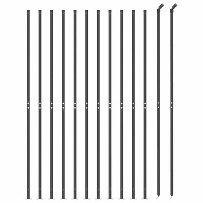 vidaXL Clôture grillagée avec bride de plancher Anthracite 2x25 m