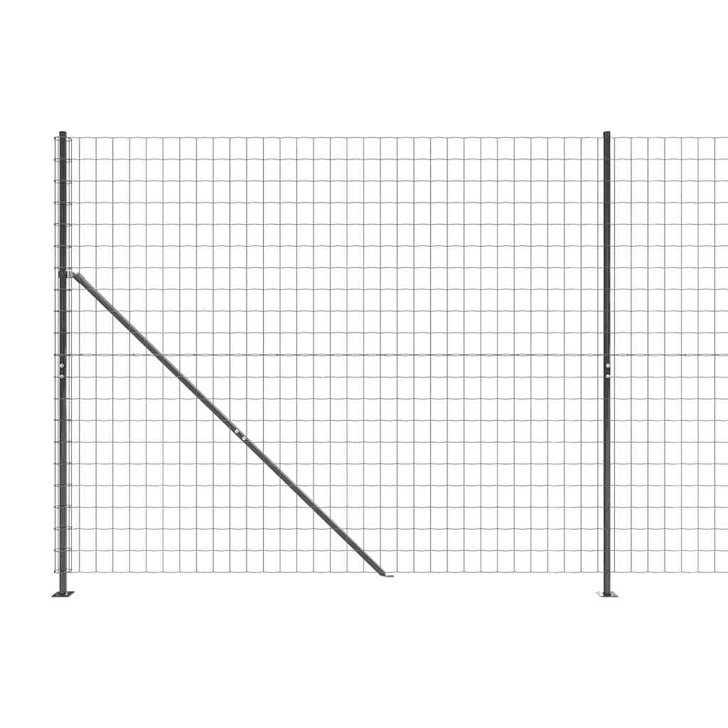 vidaXL Clôture grillagée avec bride de plancher Anthracite 2x25 m