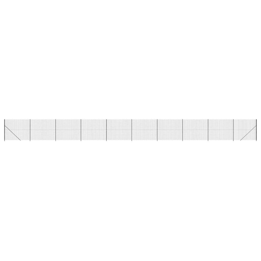 vidaXL Maschendrahtzaun mit Bodenflansch Anthrazit 2,2x25 m