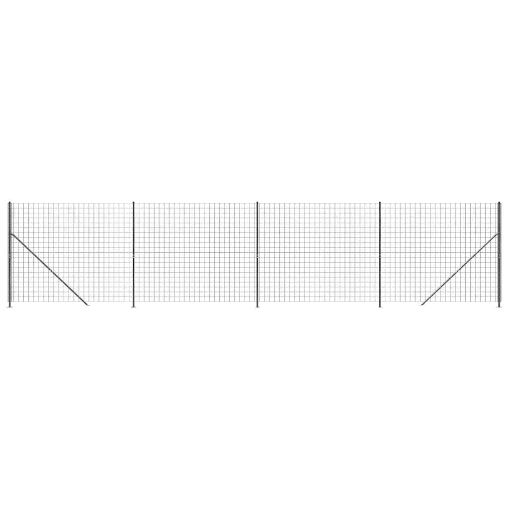 vidaXL Maschendrahtzaun mit Bodenflansch Anthrazit 1,6x10 m