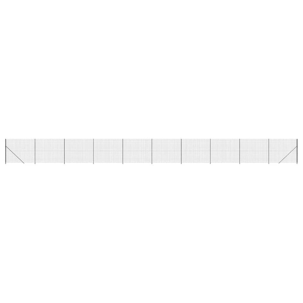 vidaXL Maschendrahtzaun mit Bodenflansch Anthrazit 2x25 m