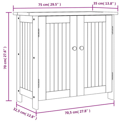 vidaXL Gartenschrank 75x35x70 cm Massivholz Akazie