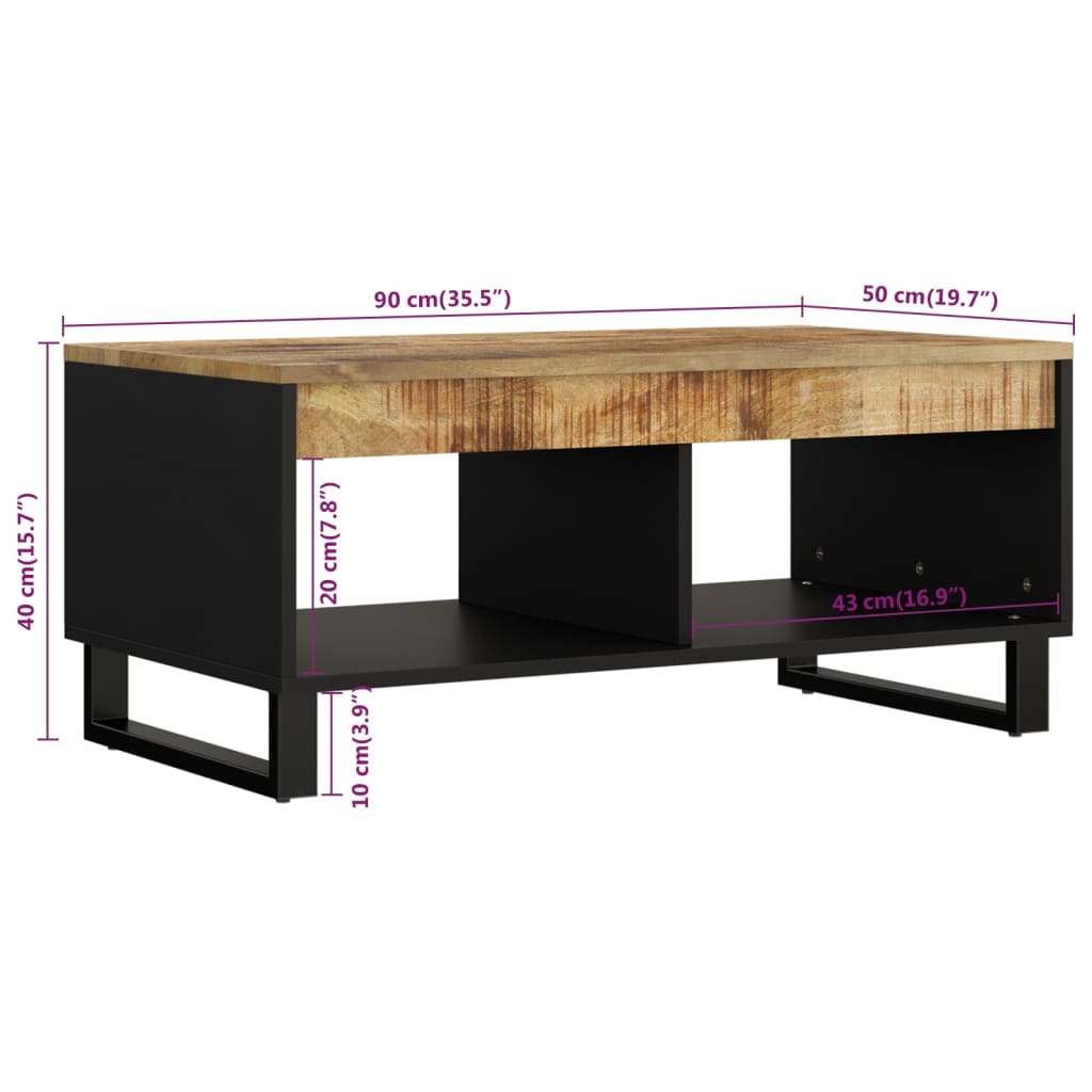 vidaXL Couchtisch 90x50x40 cm Massivholz Mango