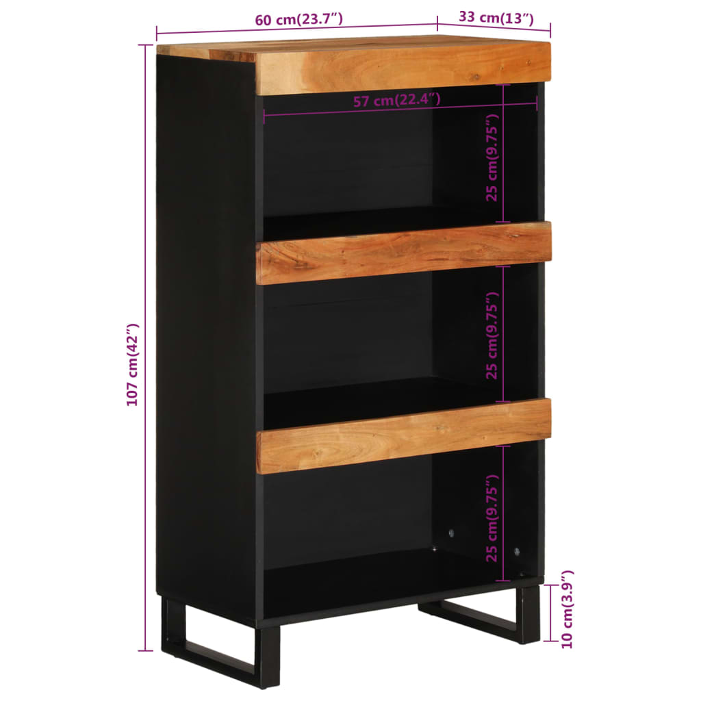 vidaXL Beistelltisch 60x33x107 cm Massivholz Akazie